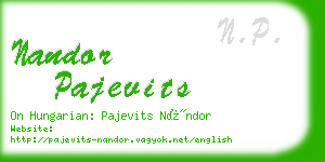 nandor pajevits business card